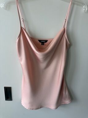 Express Blush Pink Satin Cowl-Neck Camisole